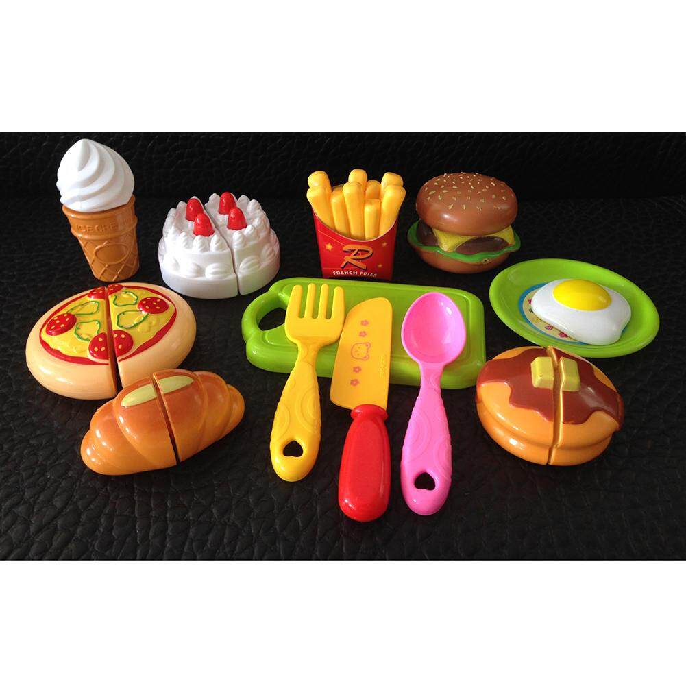 Kids Kitchen Toy Play Set Food Pretend Pizza Hot dogs Popcorn Gift Set New 