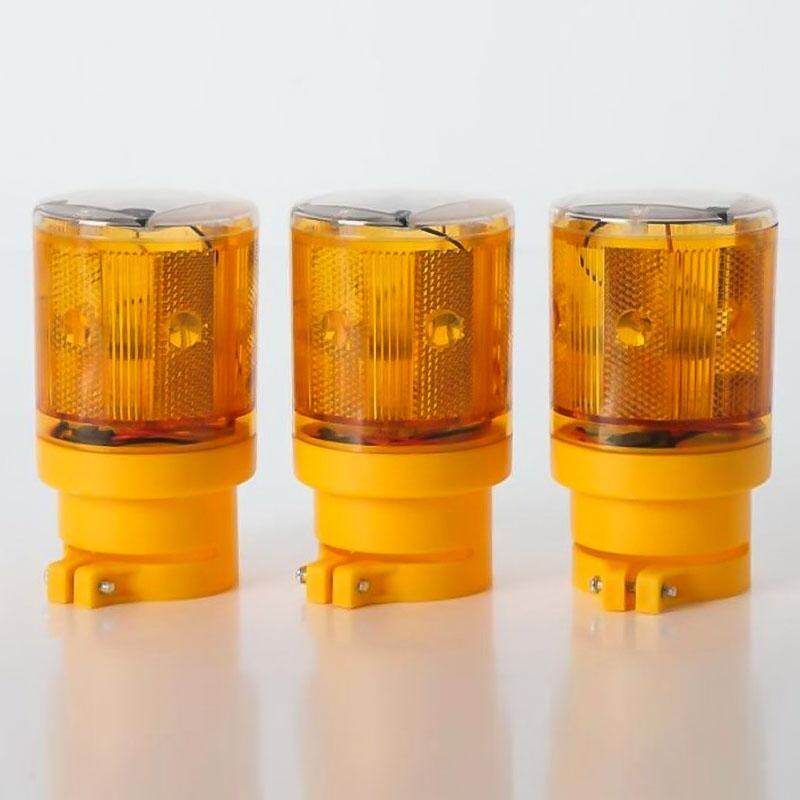 Solar Power LED Traffic Strobe Warning Light Flicker Road Barricade Sign Lamp US
