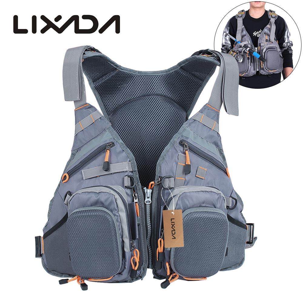 Lixada 3 In 1 Mesh Fly Fishing Vest and Backpack Breathable Outdoor Fishing Safety Life Jacket Fisherman Utility Vest Swimming Sailing Boating Kayak Floating Safety Device