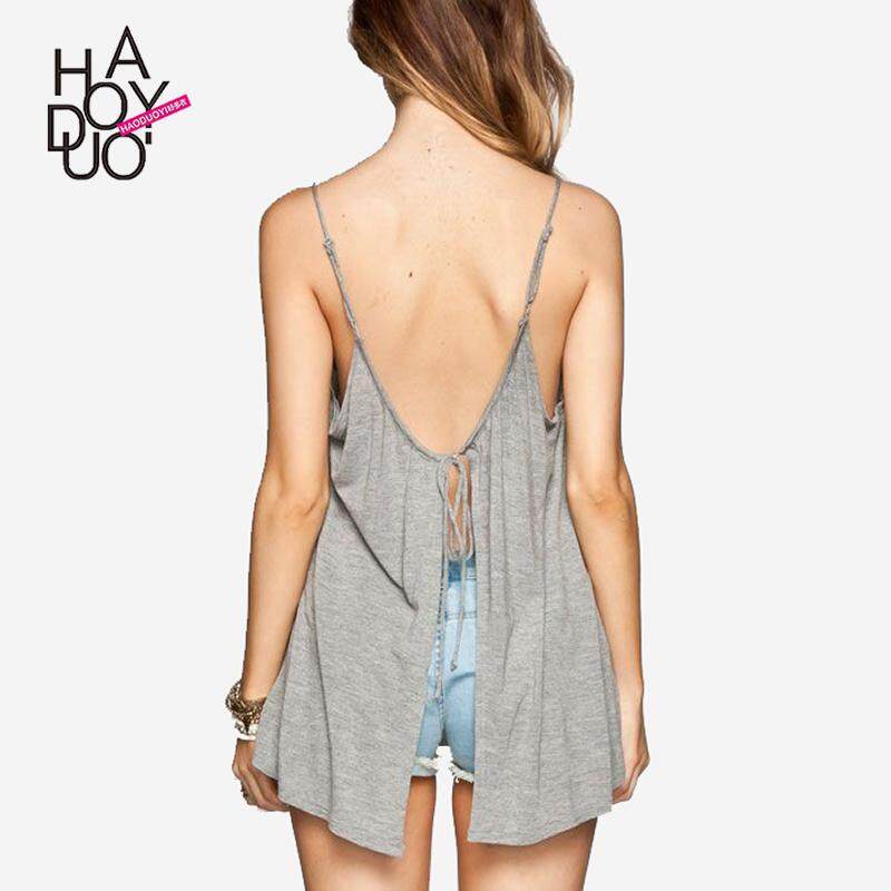Haoduoyi2019 musim panas membentuk tubuh katun murni tank top longgar rompi wanita model pendek tanpa lengan