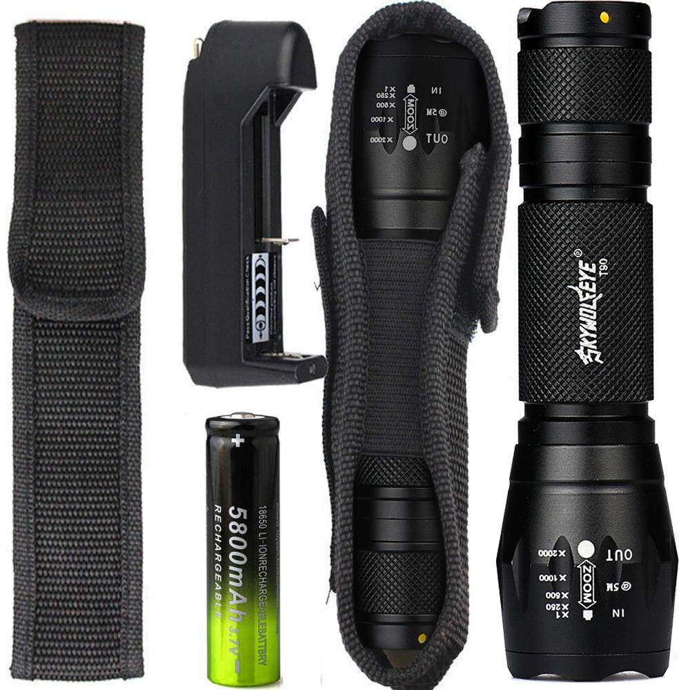 Tactical T6 Zoomable LED Flashlight X800 G700 Charger Torch Lamp