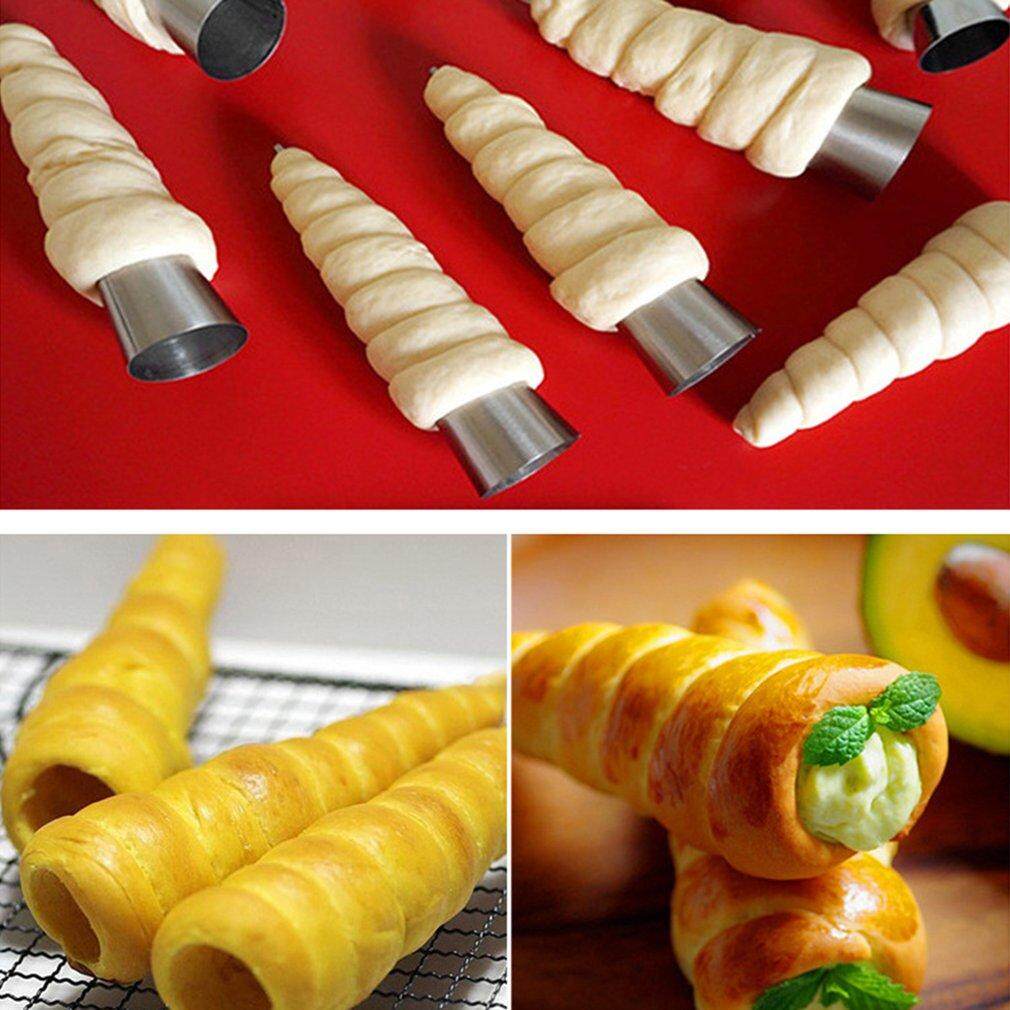B - ชีวิตสแตนเลสสตีลกรวยเกลียวครัวซองต์อบ DIY ขนมปิ้งเครื่องมืออบแม่พิมพ์ - นานาชาติ