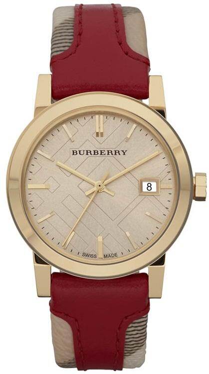 burberry heritage beige leather watch