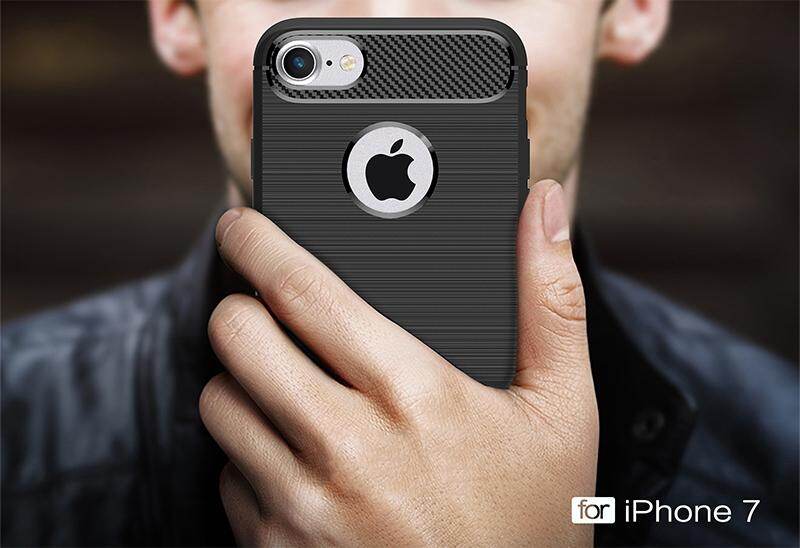 iPhone 7 Case iPhone 8 Case Carbon Fibre Brushed TPU Case for iPhone 7 iPhone 8