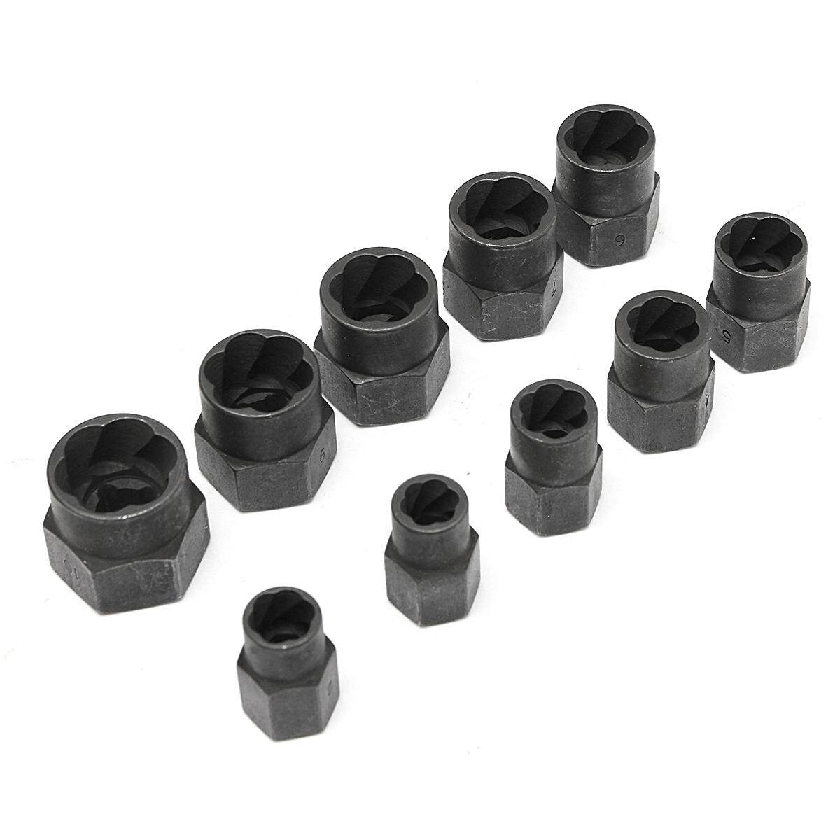 10 Piece Set Cased Damaged Bolt Nut Screw Remover Extractor Remova Set Low High