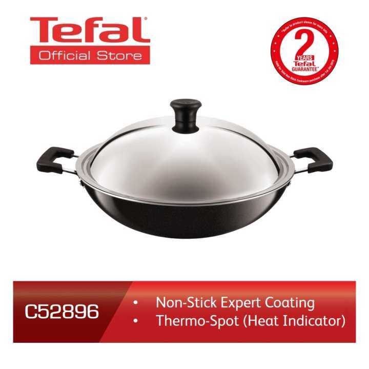 Tefal Ceramic NonStick Wok with Lid 36cm (C52896) Lazada