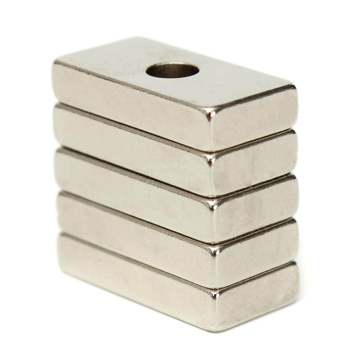 25Pcs N35 Super Strong Block Magnets 20x10x4mm Hole 4mm Rare Earth Neodymium