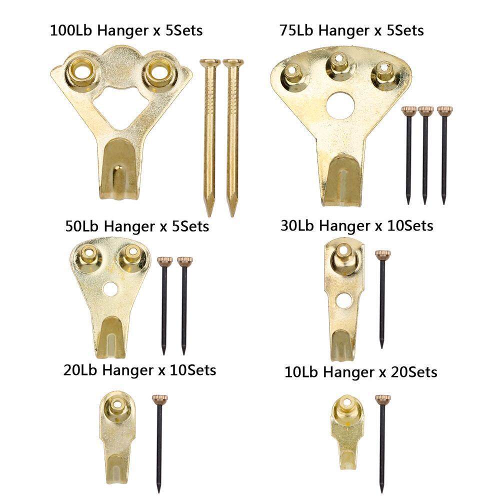 niceEshop Hooks Non-trace Nail Wooden Walls Frame The Hooks That Hang A Picture Metal Hook Stealth Hook 130 PCS