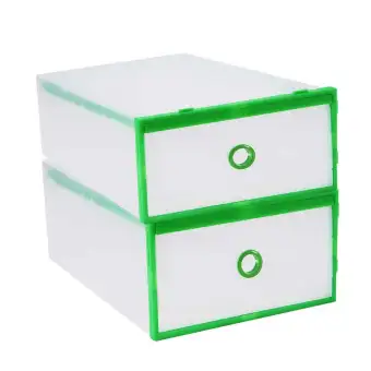 G B Clear Plastic Shoe Box Foldable Stackable Clear Plastic Drawer