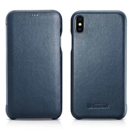 ICARER สำหรับ iPhone XS MAX เคสหนังแท้เคสแบบพับปิดได้ Luxury Original เคสหนังสำหรับ iPhone XS MAX