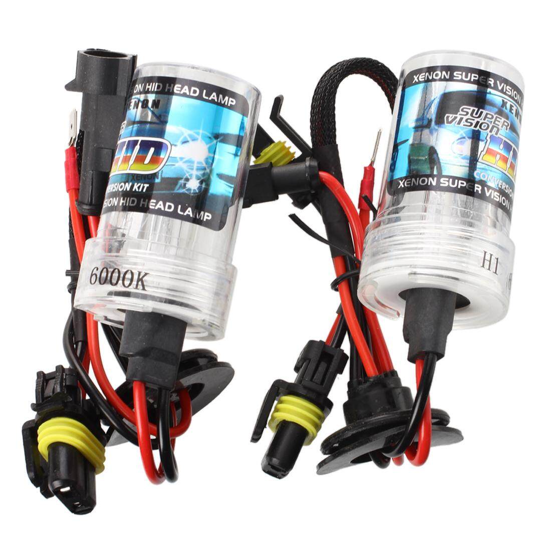 Sonline 2 X Car H1 Front Light Headlight White Xenon HID Bulb 35W 6000K