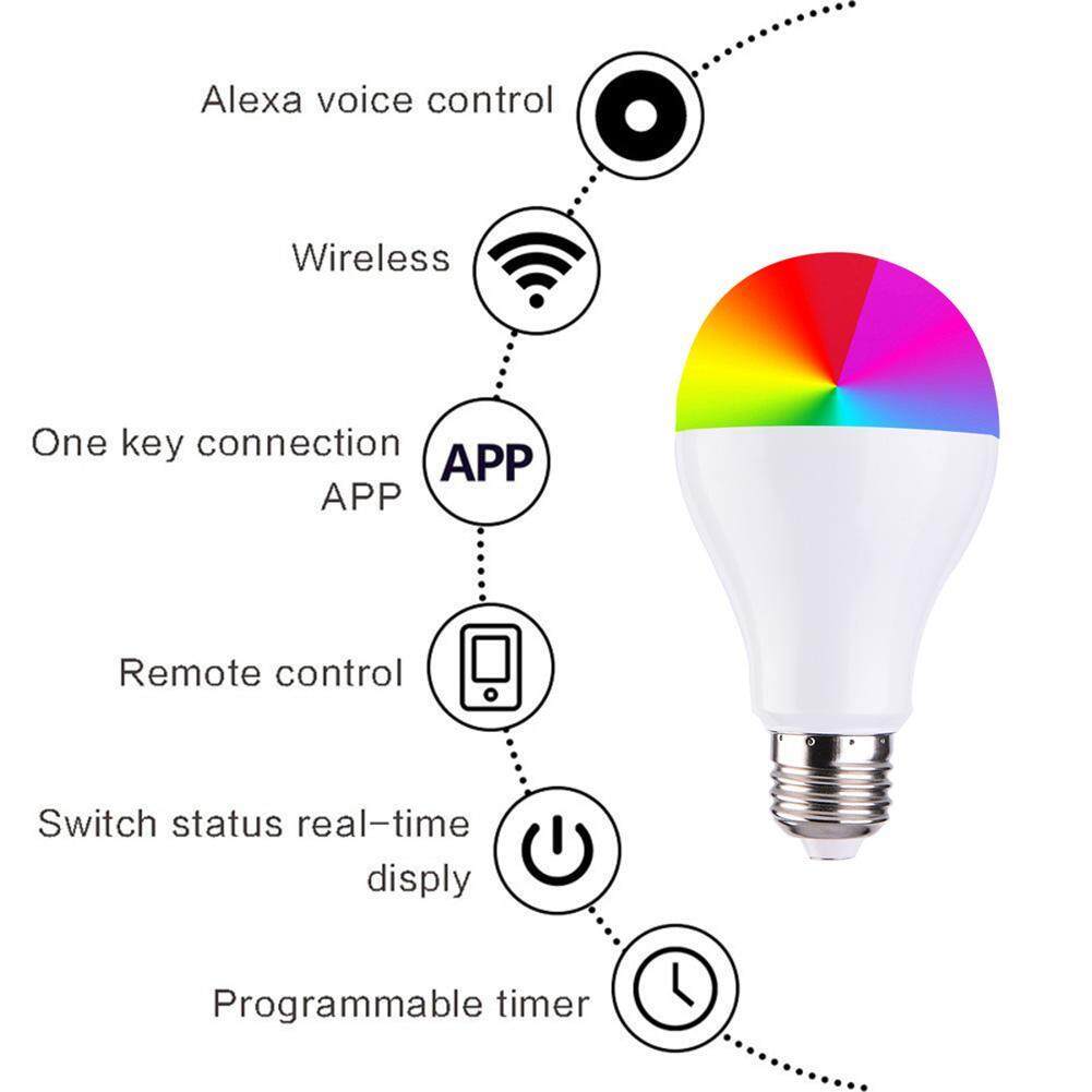 RGBW LED Light Bulb WiFi APP Remote Control Smart Lighting Home Decor(White)-