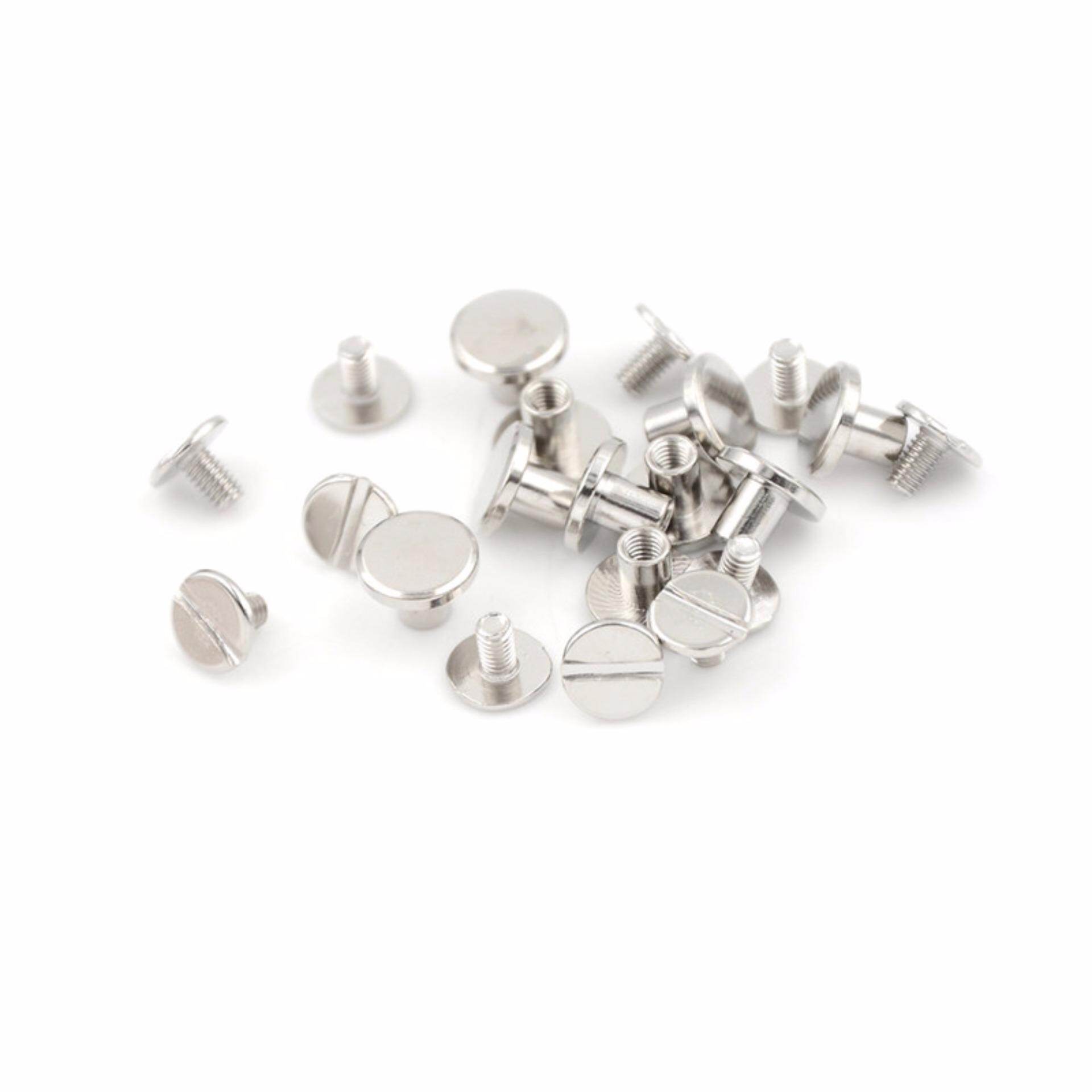 10set Flat Head Brass Solid Stud Screw Nail Rivets Leather Craft Wallet Belt DIY