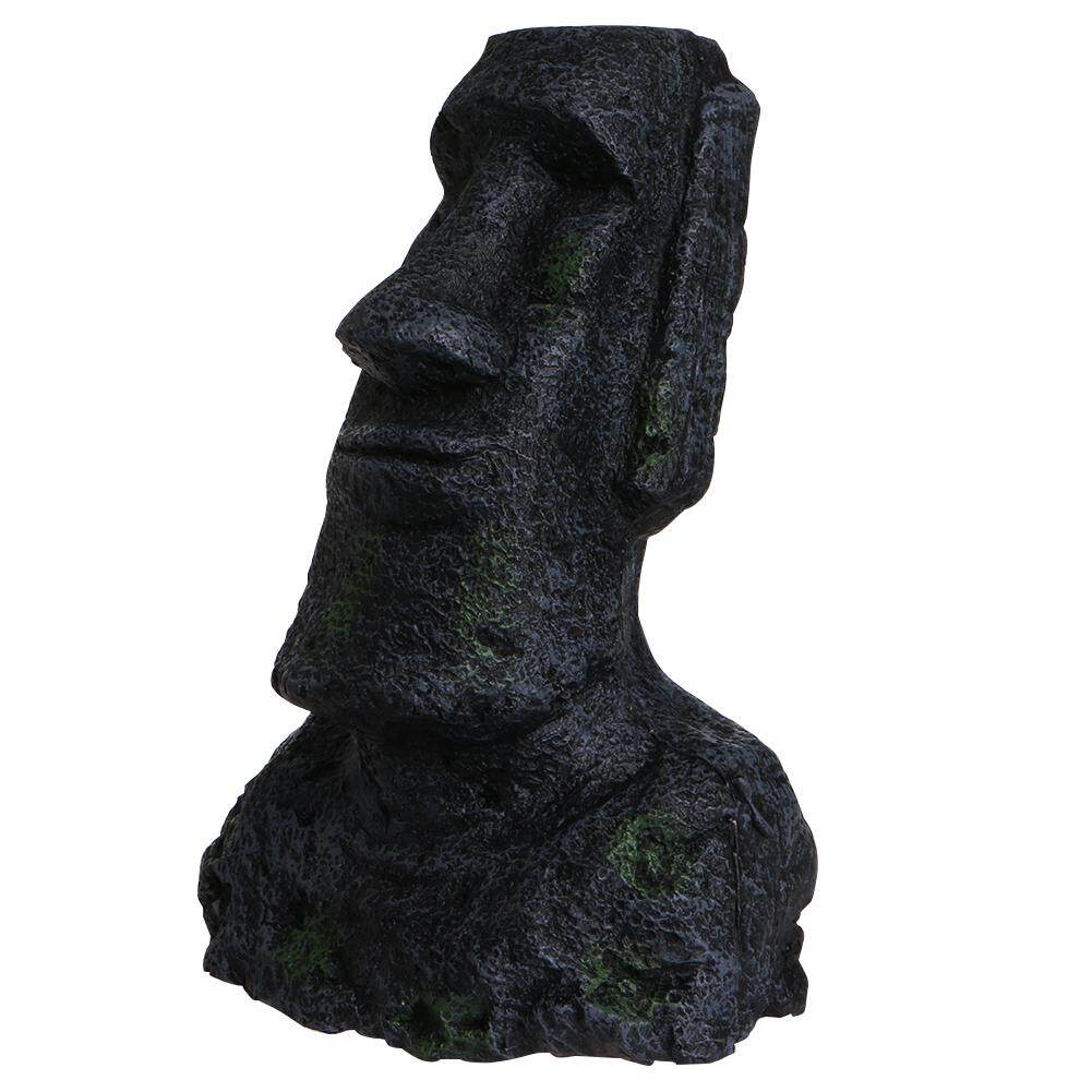รูปปั้นเกาะอีสเตอร์ของตกแต่งตู้ปลาตู้ปลา Rock Face หัว Decor 2017 - Intl