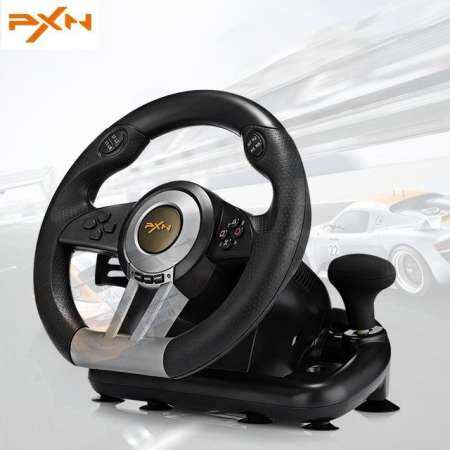 PXN V3II Racing พวงมาลัยสำหรับเล่นเกมพร้อมคันเหยียบพับได้จอยเกม USB คอมพิวเตอร์ตัวจำลองการขับรถสำหรับ PC เกม Wii ล้อสำหรับ PS3 PS4 Xbox