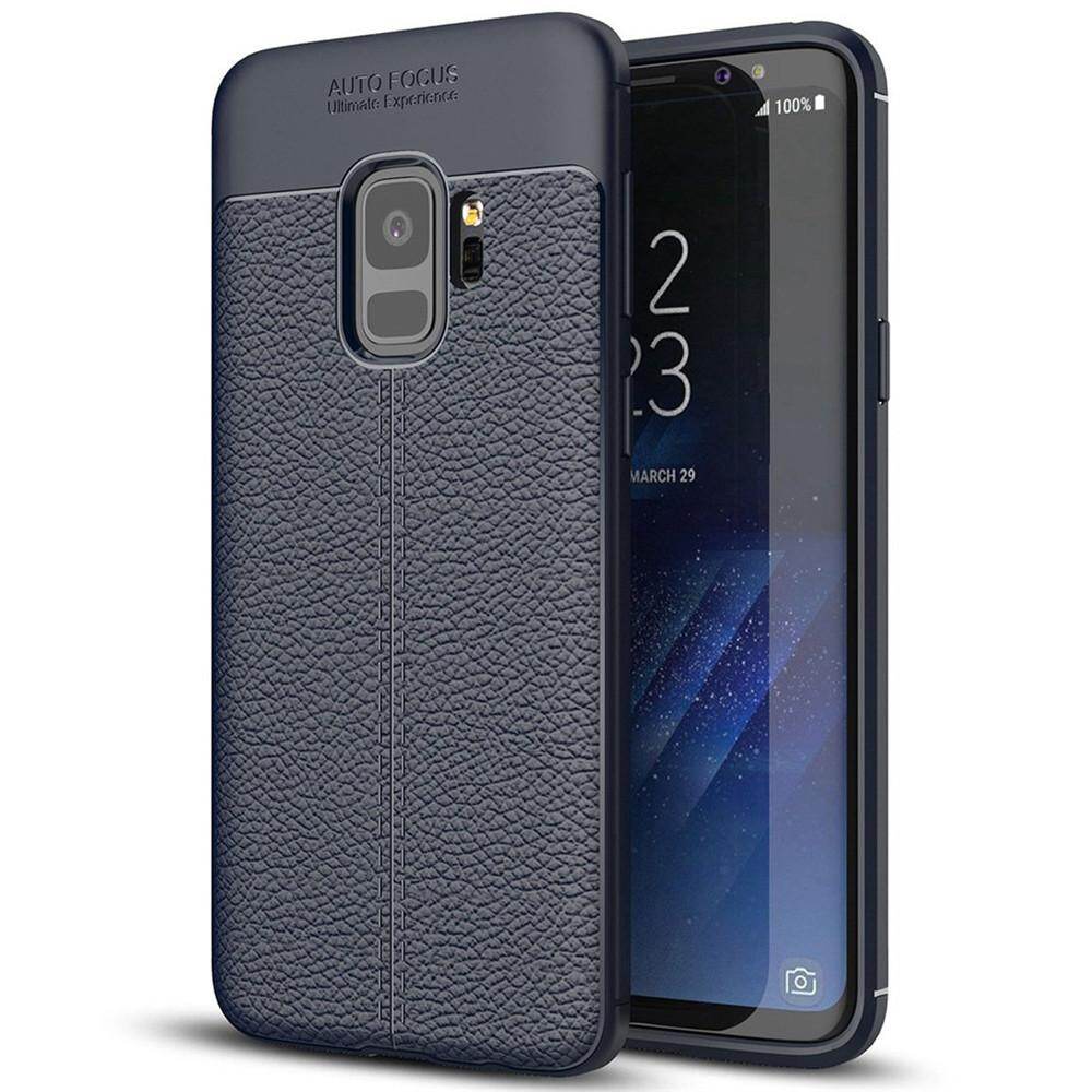 For Samsung Galaxy S9 / S9 Plus Phone Case, Shockproof Silicone PU Leather Back Cover Soft TPU Casing