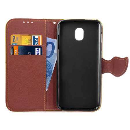 ซัมซุงกาแล็คซี่ J4 2018 กรณี, หนัง PU อ่อนนุ่มใบไม้ซิลิโคน Kickstand ปิดแม่เหล็กกระเป๋าบัตรสายรัดข้อมือกระเป๋าสตางค์กันของหายกรณีสำหรับซัมซุงกาแลกซี่ J4 2018