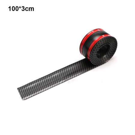 PAlight Car Auto 1M Surface Protector Strip Carbon Fiber Bumper Edge Anti-collision Anti-Rub(size:100cm*3cm)