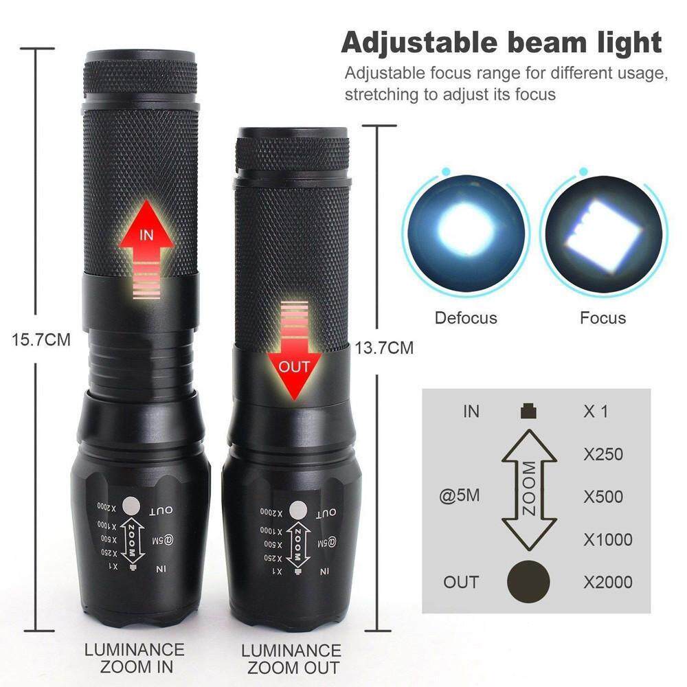 6000lm X800 Tactical Flashlight LED Zoom Military Torch G700