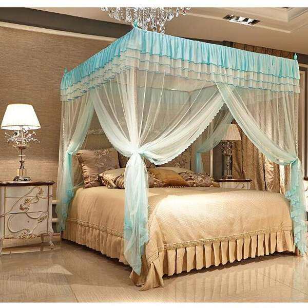 1.8X2m Four Corner Curtain Bed Mosquito Net Canopy Netting Princess Bedding King Size