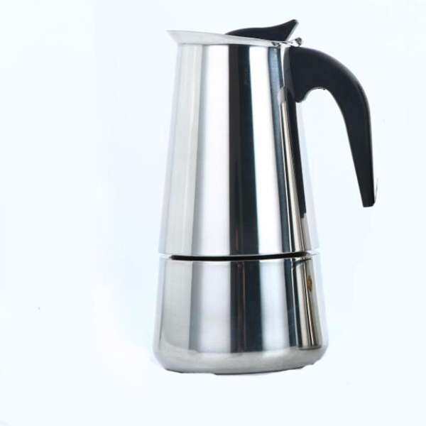 Household Stainless Steel Coffeepot Exquisite Mocha Kettle with Filter Practical Coffee Heater  Volume: 450mL