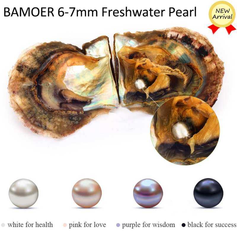 FF8866YY Vacuum-Packed 6-7 Mm Putaran Akoya Mutiara Air Tawar Di Putih Tiram Pink Sterling 925 Mutiara DIY Perhiasan air Asin Kalung Cocok Perak Ungu Hitam SCP000