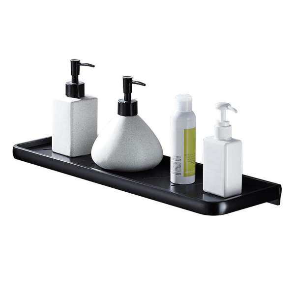 Modern Aluminium Stainless Steel Solid Black Wall Mounted Bathroom Shower Shelf Storage