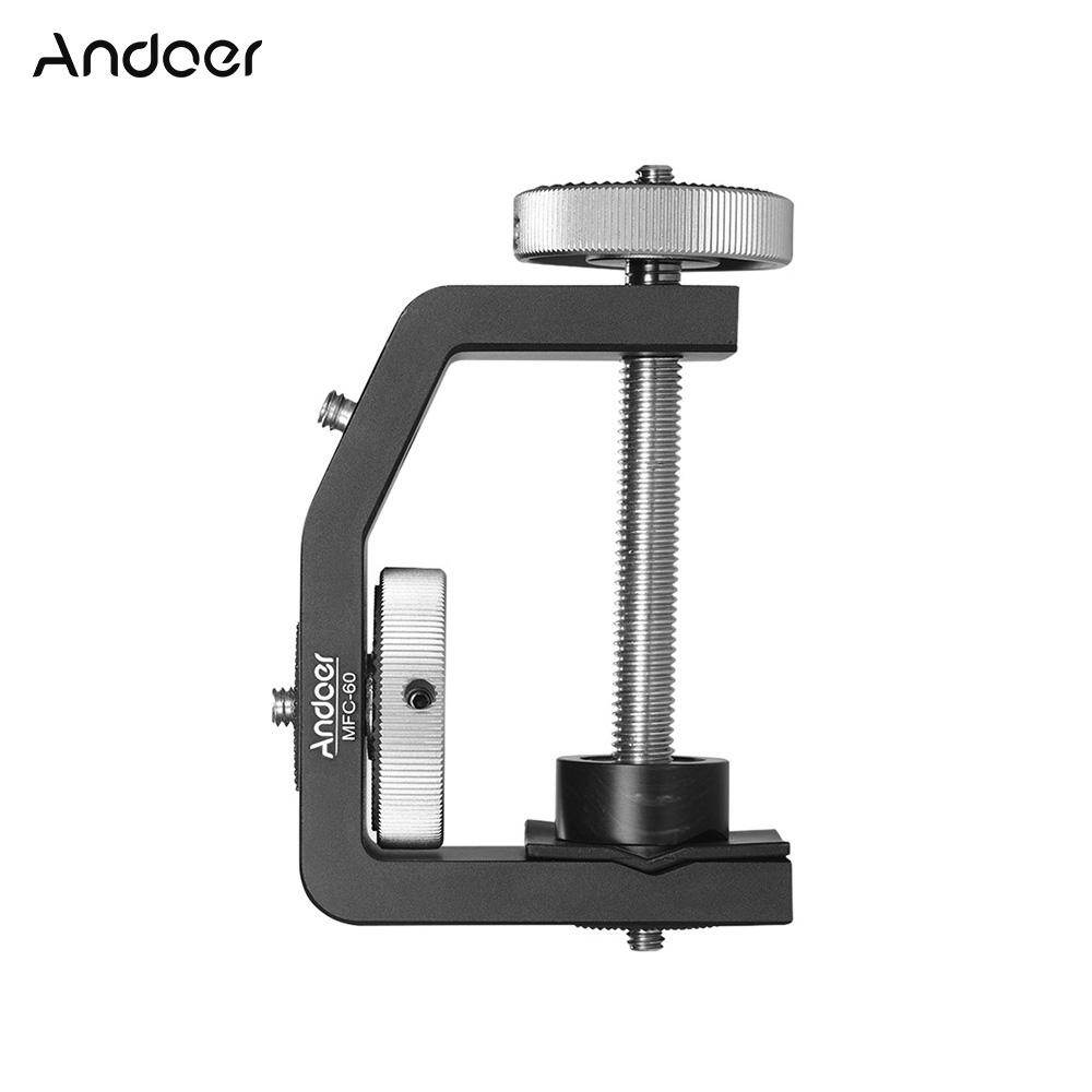 Andoer MFC-60 Heavy Duty Photography Desk Tree Clamp Multifunctional C-shaped Clamp Window Glass Clamp for Go-Pro Action Camera for DSLR Camera Max. 60mm Clamping Distance Max. Load 4kg