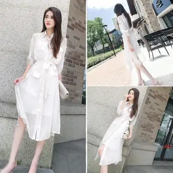 long skirt shirt dress