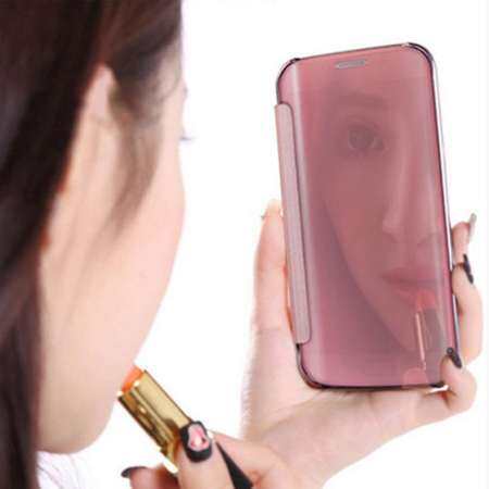 Asuwish เคสโทรศัพท์สำหรับซัมซุงกาแล็คซี่ A5 2016 A510 Luxury กระจกมองชัด Hard เคสแบบพับปิดได้