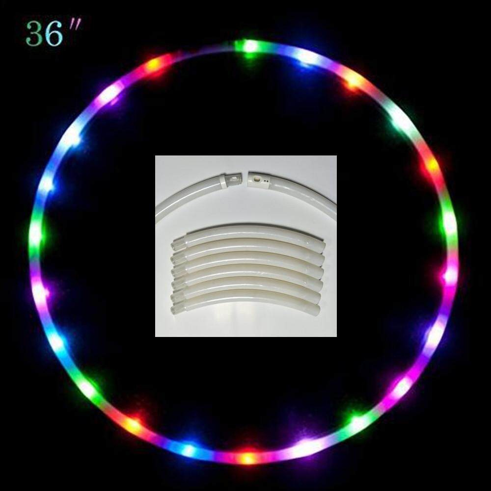 Hossen LED Hula Vòng 8 Phần Có Thể Tháo Rời Collapsable Ánh Sáng Đèn Đêm Đầy Màu Sắc cho Khiêu Vũ Đạo Cụ Sân Khấu