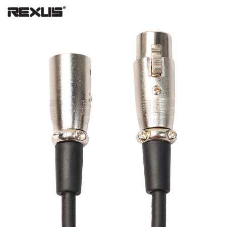 QNSTAR Universal สายเคเบิลความเร็วสูง Rexlis 3 - Pin พอร์ต XLR ตัวผู้ XLR ตัวเมียไมโครโฟนสายพ่วงสายไฟสีดำ 1.8 เมตร