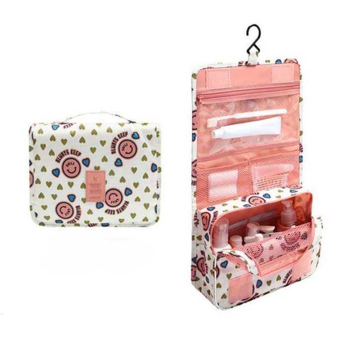 Travel Multi Pouch Pink Smiley - Lalang Multi Function Smiley Portable Folding Travel Toiletry Hanging Wash Bag Make travel multi pouch pink smiley lalang multi function smiley portable folding travel toiletry hanging wash bag make