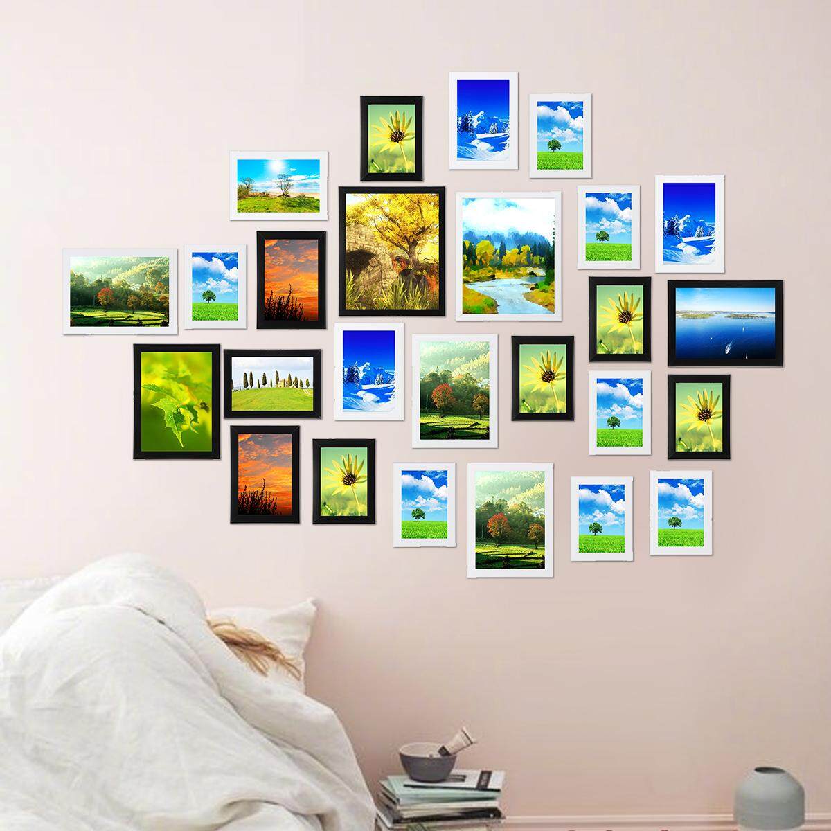 Picture wall creative household frame wall 26 Pcs Black + White