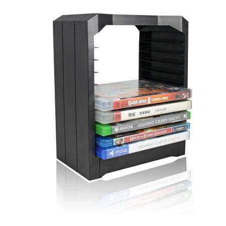 Kurry ร้านจัดส่งฟรี Multifunctional Disks กล่องใส่ของทรงหอคอยลิ้นชักสำหรับ PS4 จอยควบคุมเกม - INTL