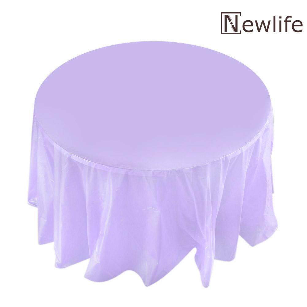 Newlifestyle 84in Round Tablecloth Wedding Party Plastic Birthday Camp Dinner Tablecover - intl(White)