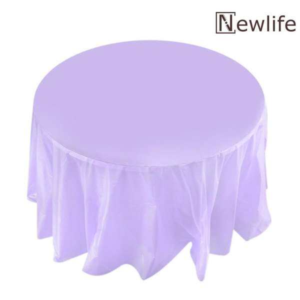 Newlifestyle 84in Round Tablecloth Wedding Party Plastic Birthday Camp Dinner Tablecover - intl(White)