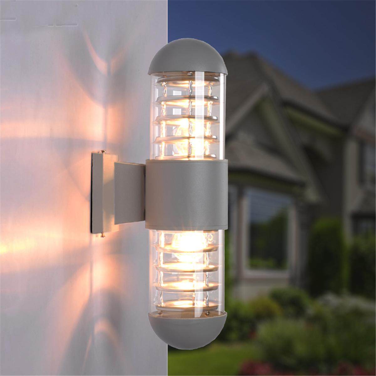 (photo)New LED Outdoor Wall Sconce Up&Down Lamp Waterproof Light Fixture Garden Patio # Grey - intl