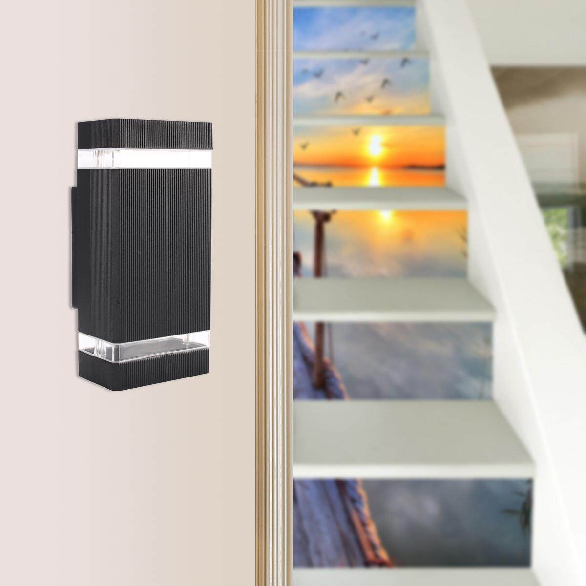 NEW Brilliant Light Entasis Square Up/Down Outdoor Wall Light# Black - intl