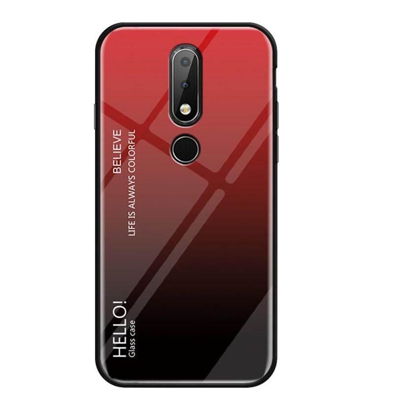 Zeallion Cho Nokia X6 Hay Nokia 6.1 Plus Gradient Kính Cường Lực Lưng Bảo Vệ Điện Thoại