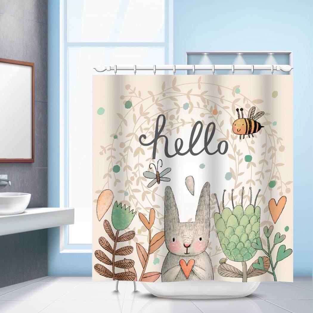 Shower Curtain Waterproof Mildew Resistant Cartoon Printing Bath Curtain Shower Curtain Liner for Bathroom - intl