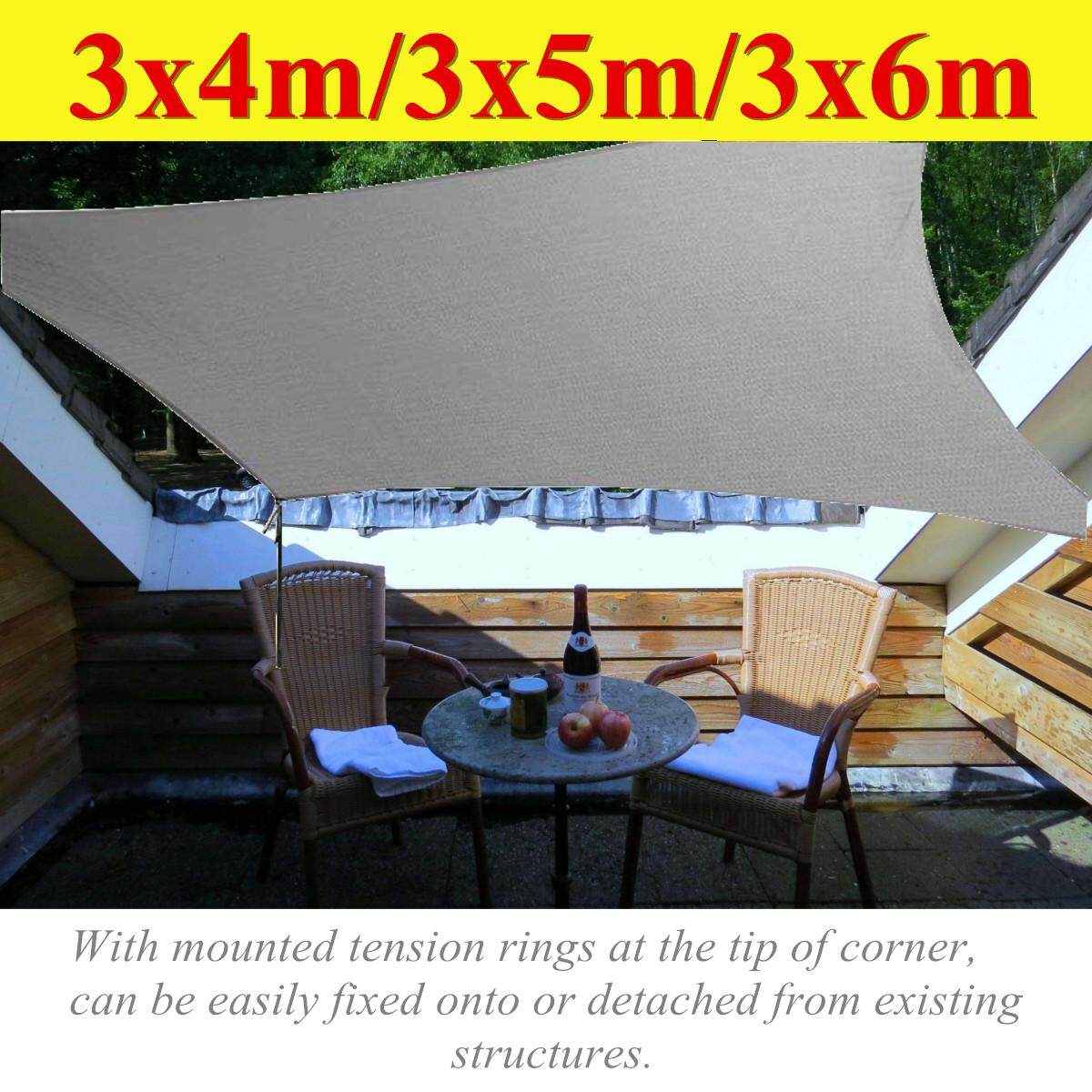 Extra Heavy Duty Shade Sail Grey Gray Sun Outdoor Triangle Square Rectangle [3*4m]