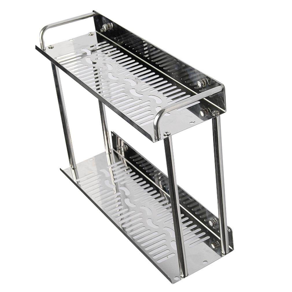 GOOD 2 Tiers Wall Storage Shelf Stainless Steel Toilet Organizer Bathroom Shelves Silver - intl