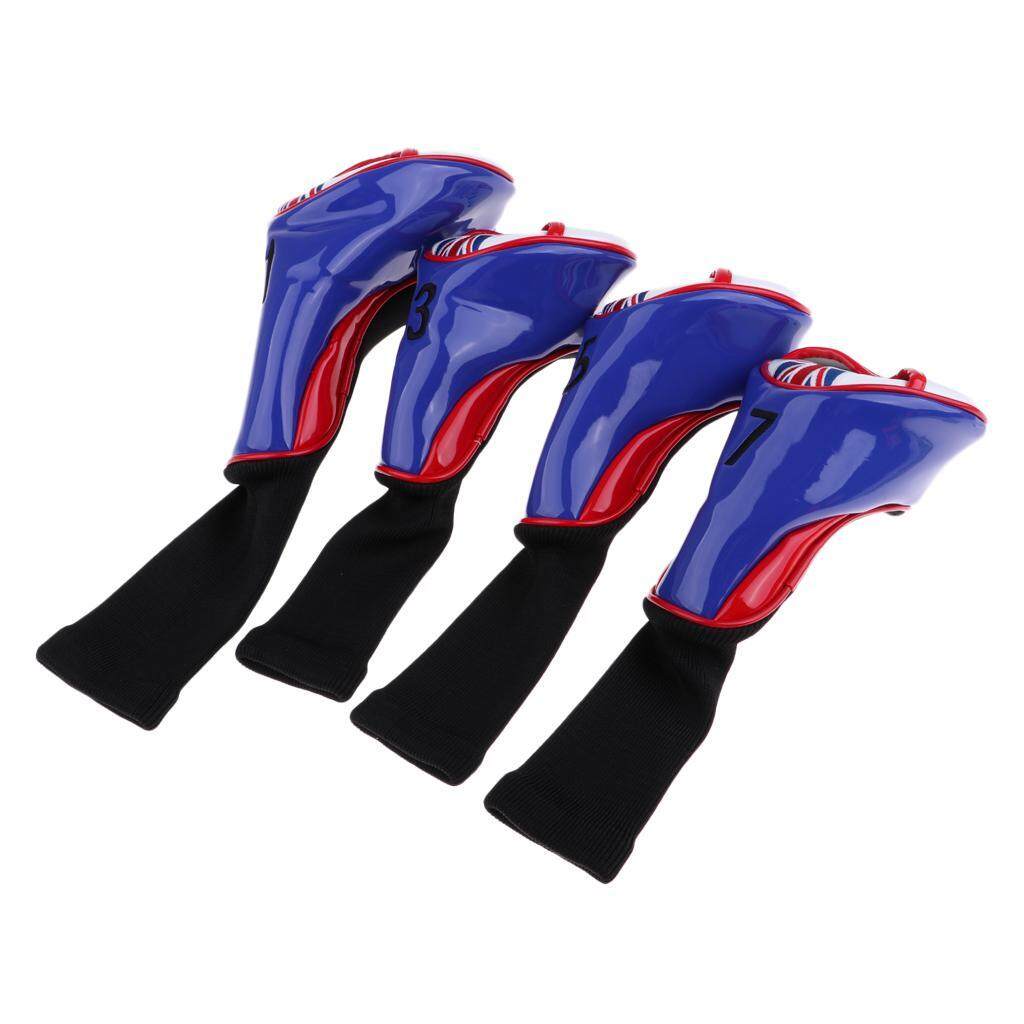 Miracle Shining 4pcs Long Neck Golf Club Head Cover Wedge Iron Protect