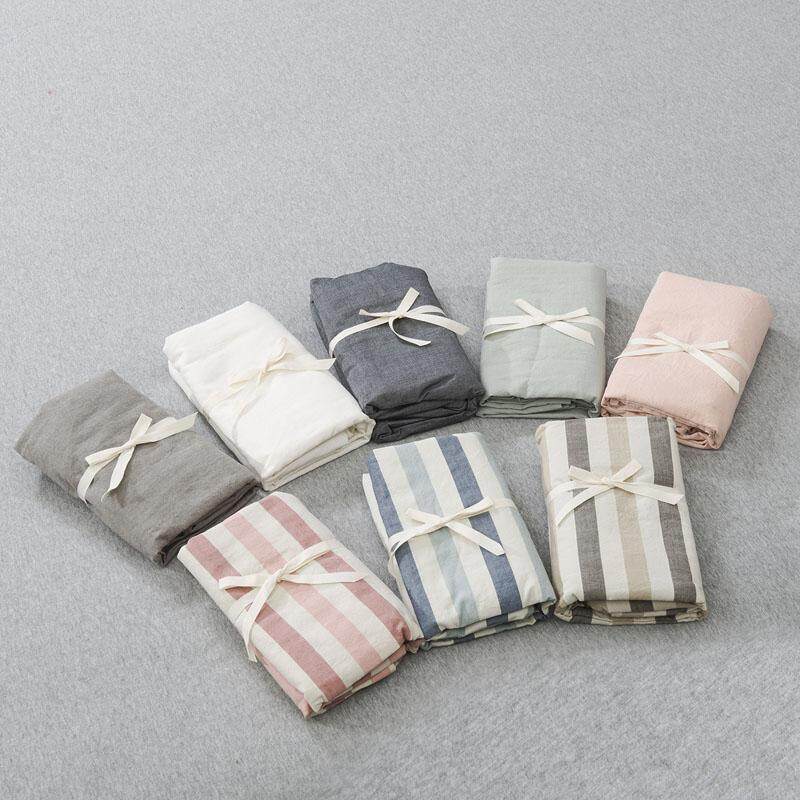 Bông Giặt Nước Vỏ Gối 100% Cotton Tốt Gió 4874 Cm Vỏ Gối Màu Phong Cách Nhật Bản Giản Lược Kẻ Sọc 100% Cotton Một Con