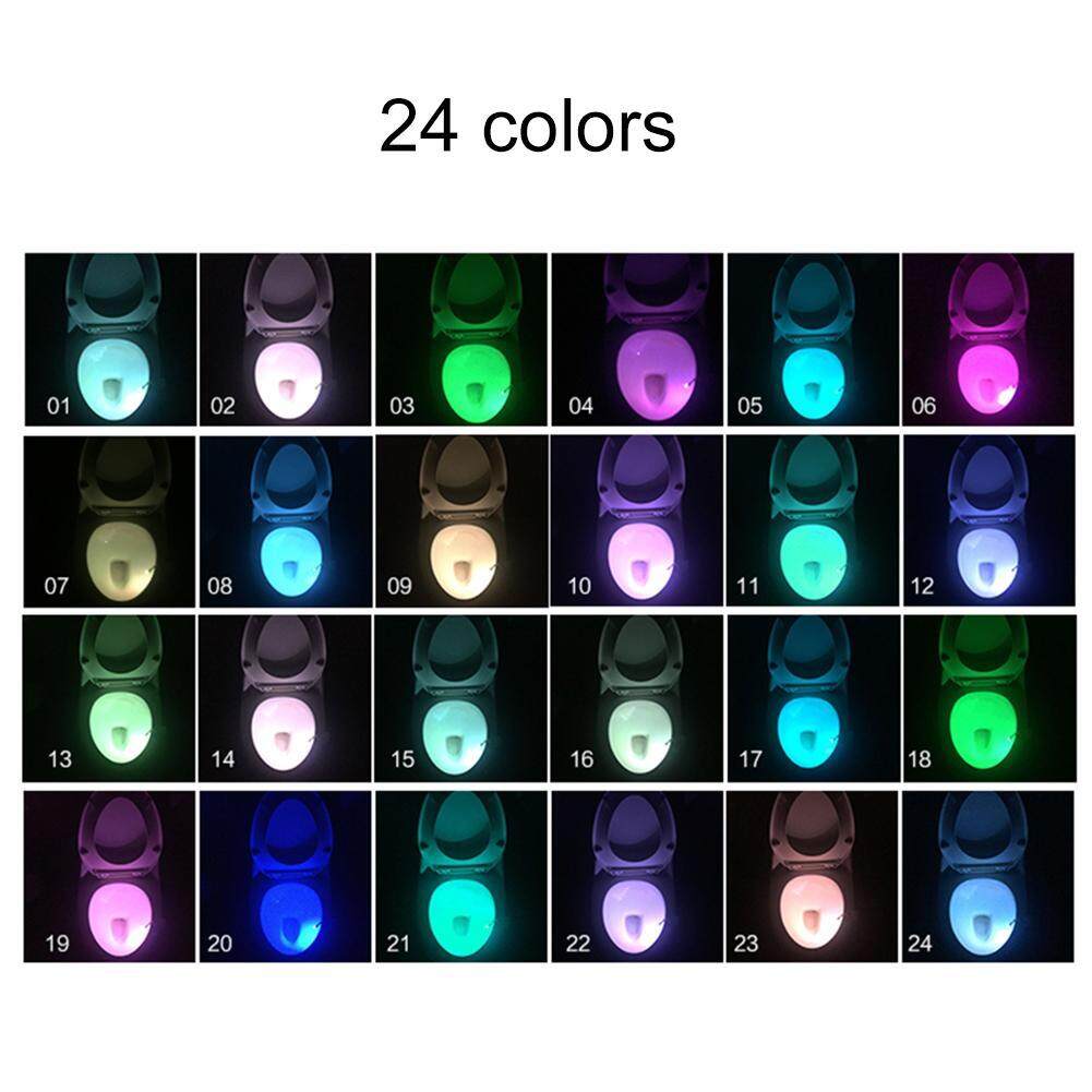 Smart Bathroom Toilet LED Body Motion Seat Sensor Lamp 24 Color Night Light