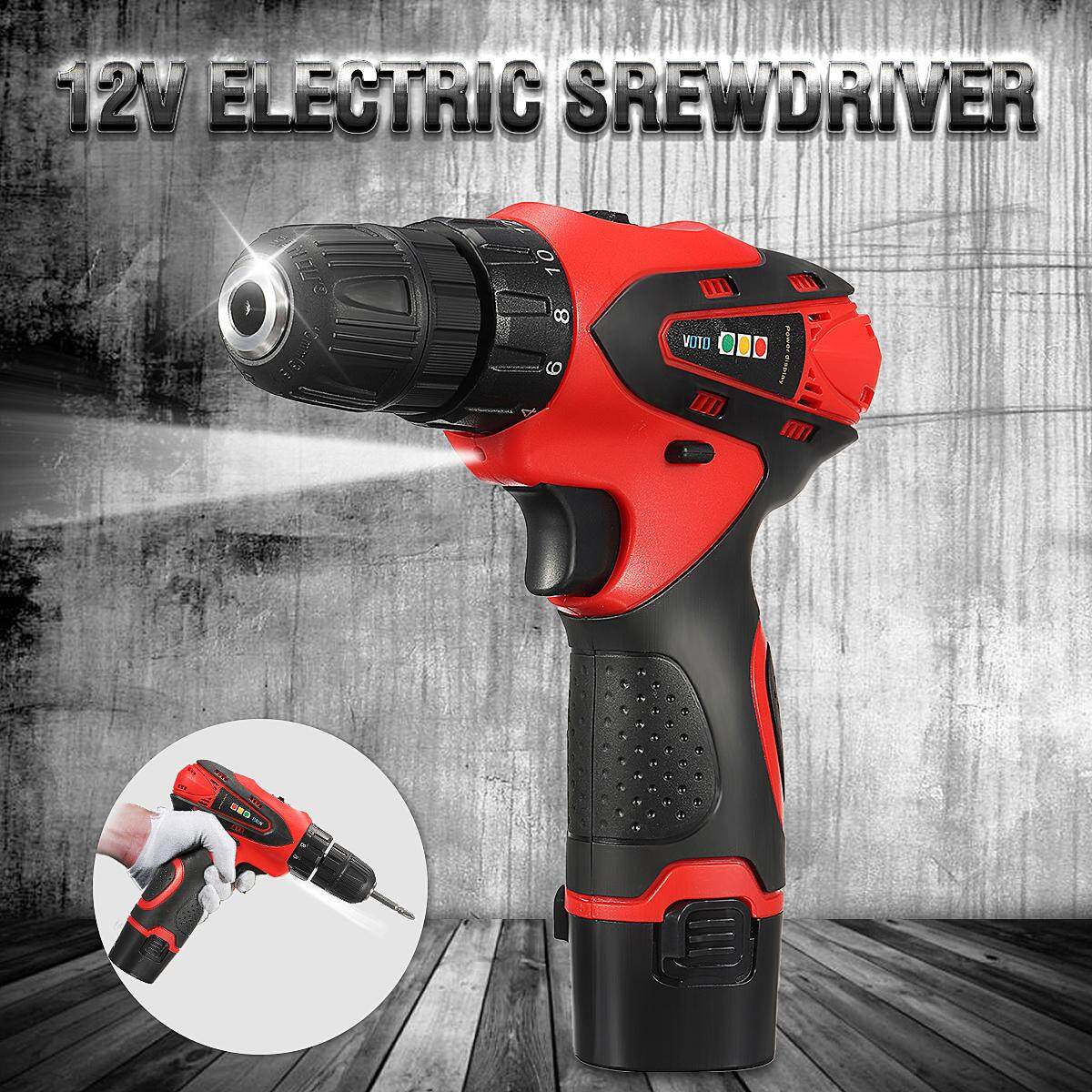 12V Cordless Drill Tools DIY Driver Screw Two-Speed Screwdriver