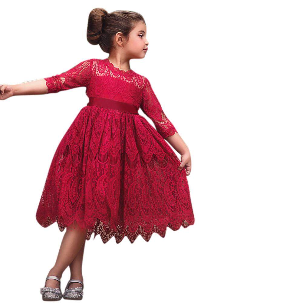 Baby Girls Dress Flower Lace Hollow Princess Costume Summer Kids Dresses Party