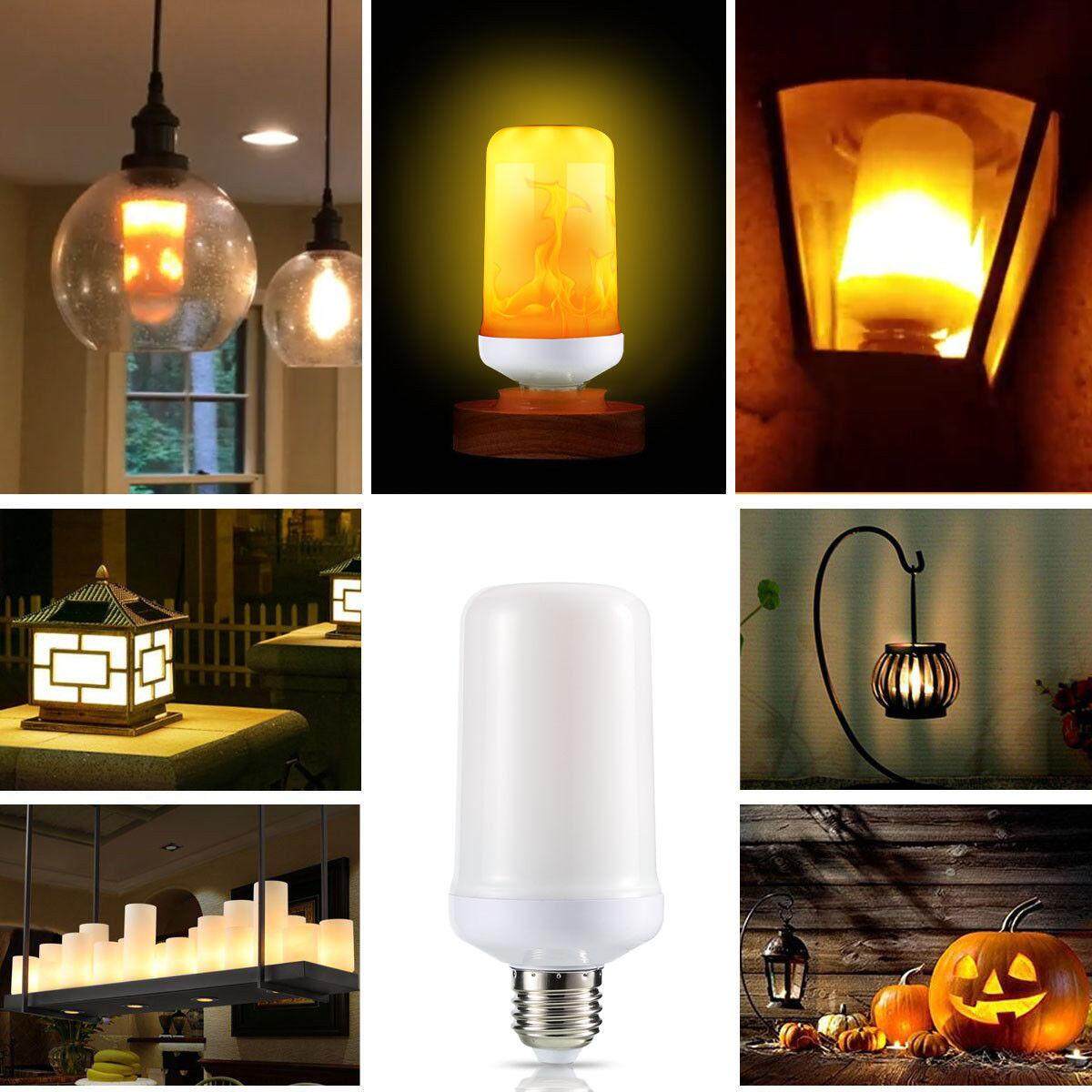 4 chế độ LED Ngọn Lửa Hiệu Ứng Mô Phỏng Tự Nhiên Lửa Bóng E27 9 wát Đèn Trang Trí