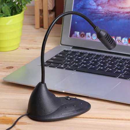 ไมโครโฟนตั้งโต๊ะ , ไมโครโฟนสตูดิโอซีดีโน้ตบุ๊คพีซีการพูดไมค์ยืนสีดำ